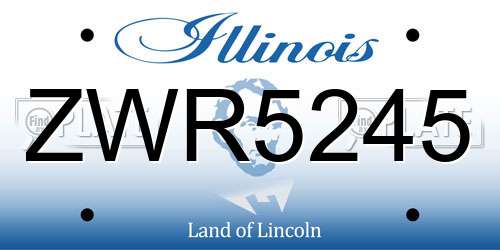 ZWR5245 Illinois License Plate