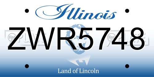 ZWR5748 Illinois License Plate