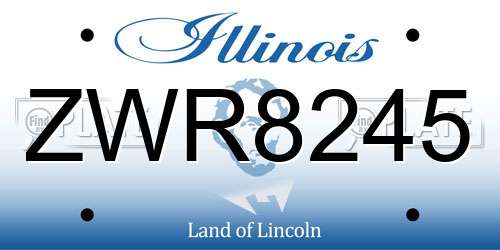 ZWR8245 Illinois License Plate