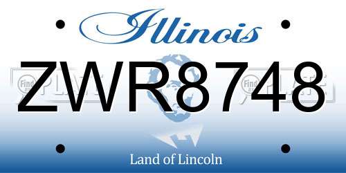 ZWR8748 Illinois License Plate