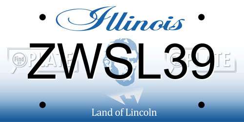 ZWSL39 Illinois License Plate