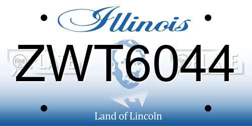 ZWT6044 Illinois License Plate