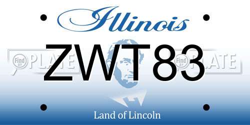 ZWT83 Illinois License Plate
