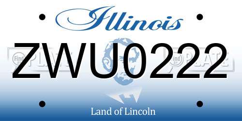 ZWU0222 Illinois License Plate