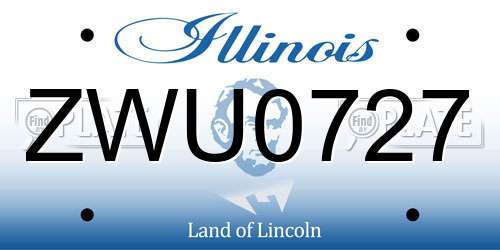 ZWU0727 Illinois License Plate