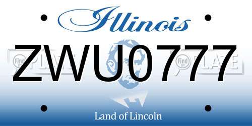 ZWU0777 Illinois License Plate