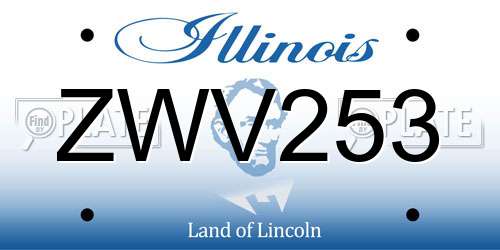 ZWV253 Illinois License Plate