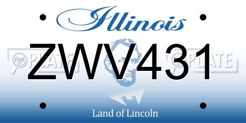 ZWV431 Illinois License Plate