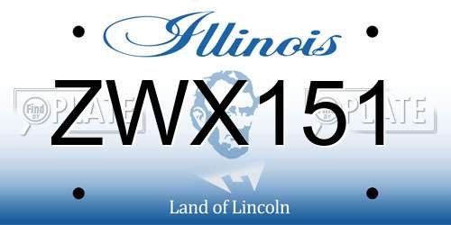 ZWX151 Illinois License Plate