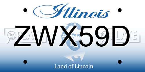 ZWX59D Illinois License Plate