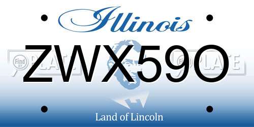 ZWX59O Illinois License Plate