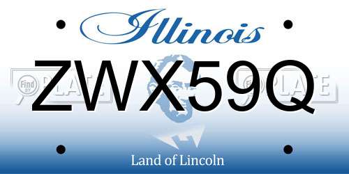 ZWX59Q Illinois License Plate