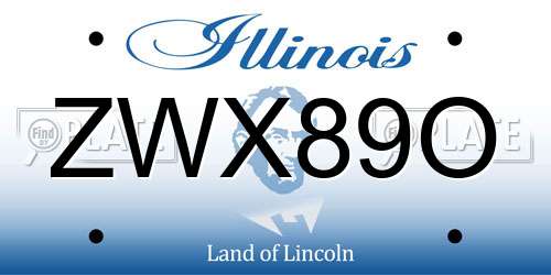 ZWX89O Illinois License Plate