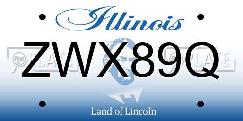 ZWX89Q Illinois License Plate