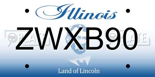ZWXB90 Illinois License Plate