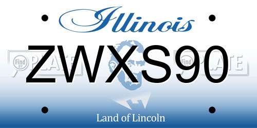 ZWXS90 Illinois License Plate