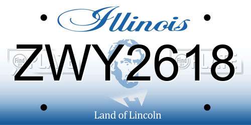 ZWY2618 Illinois License Plate
