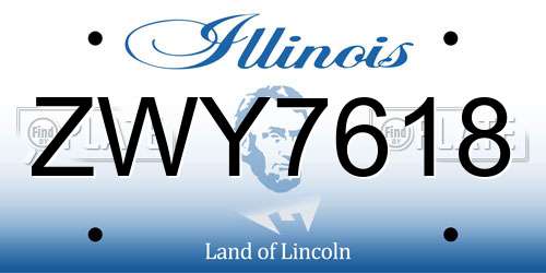 ZWY7618 Illinois License Plate