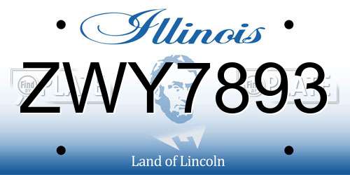 ZWY7893 Illinois License Plate