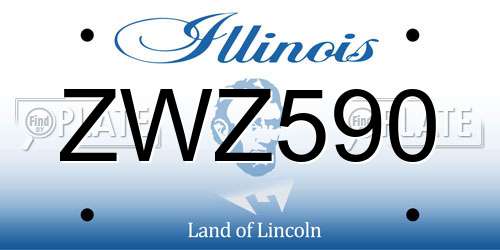 ZWZ590 Illinois License Plate