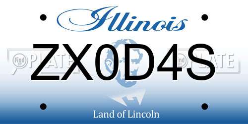 ZX0D4S Illinois License Plate