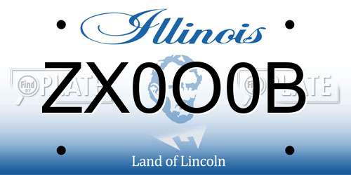 ZX0O0B Illinois License Plate