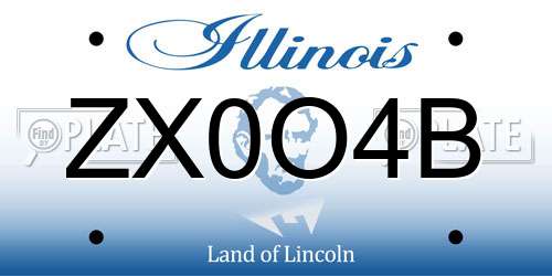 ZX0O4B Illinois License Plate