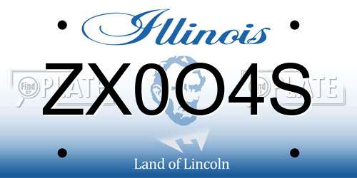 ZX0O4S Illinois License Plate