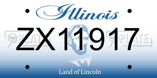 ZX11917 Illinois License Plate