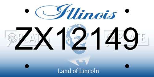 ZX12149 Illinois License Plate