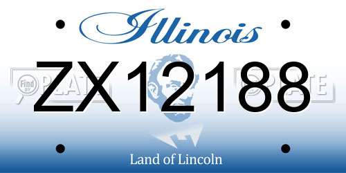 ZX12188 Illinois License Plate