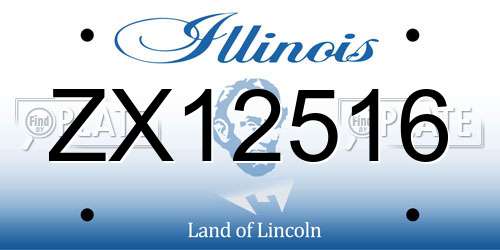 ZX12516 Illinois License Plate