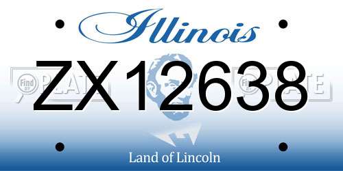 ZX12638 Illinois License Plate