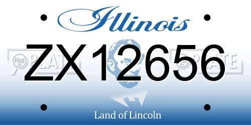 ZX12656 Illinois License Plate