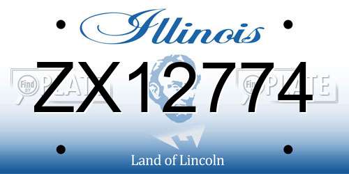 ZX12774 Illinois License Plate