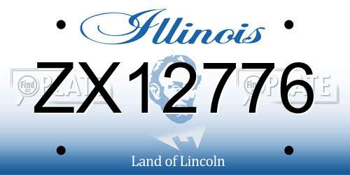 ZX12776 Illinois License Plate