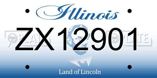 ZX12901 Illinois License Plate
