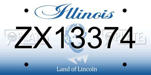 ZX13374 Illinois License Plate