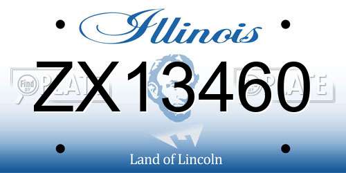 ZX13460 Illinois License Plate