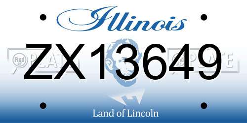ZX13649 Illinois License Plate