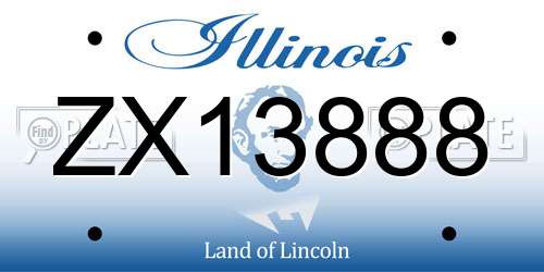 ZX13888 Illinois License Plate