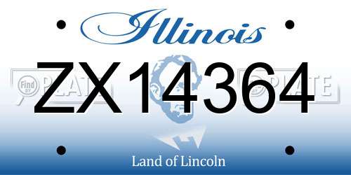ZX14364 Illinois License Plate