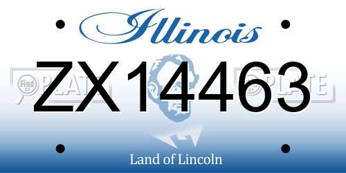 ZX14463 Illinois License Plate