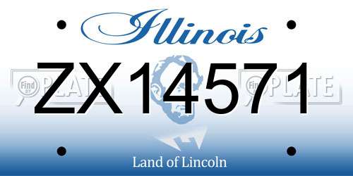 ZX14571 Illinois License Plate