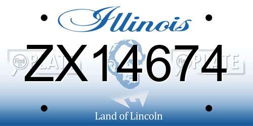 ZX14674 Illinois License Plate
