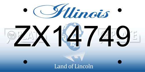 ZX14749 Illinois License Plate