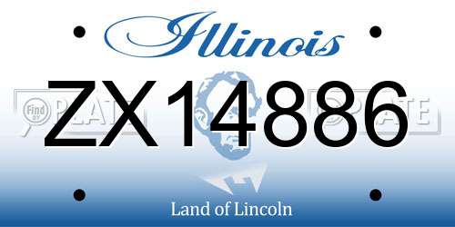 ZX14886 Illinois License Plate