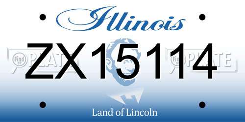 ZX15114 Illinois License Plate