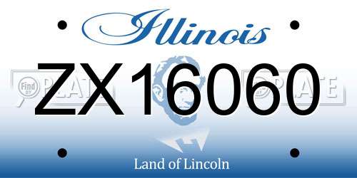 ZX16060 Illinois License Plate