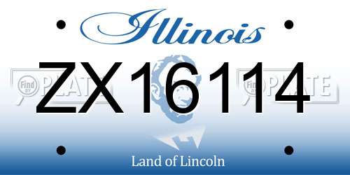 ZX16114 Illinois License Plate